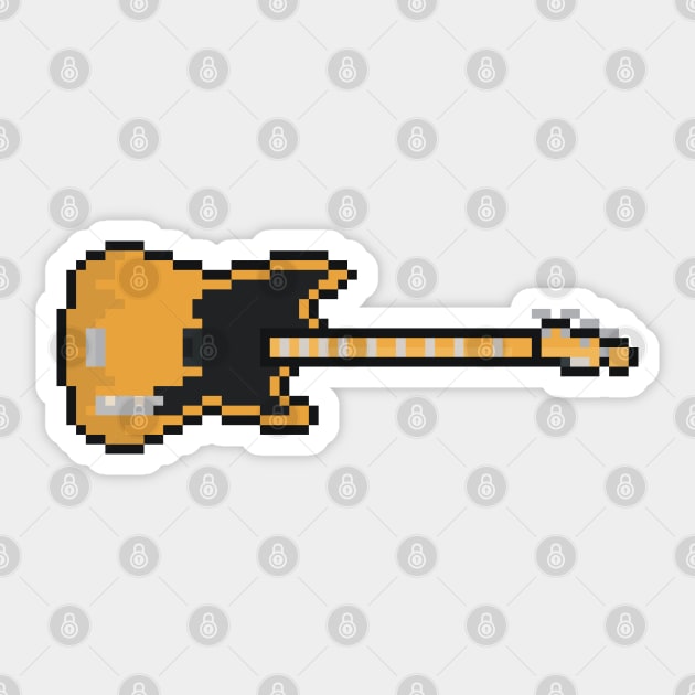 Pixel 1951 Wood Precision Bass Guitar Sticker by gkillerb